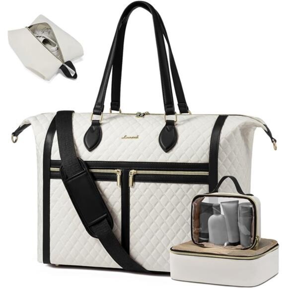 Duffle Bag With Shoes Compartment, Beige - Picture 1 of 7